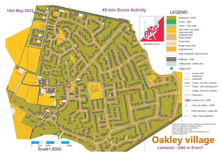 Oakley Orienteering Map